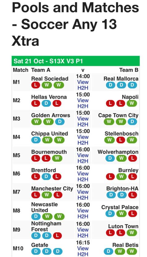 soccer 13 extra results|Soccer 13 Xtra Results, Payouts & Winners.